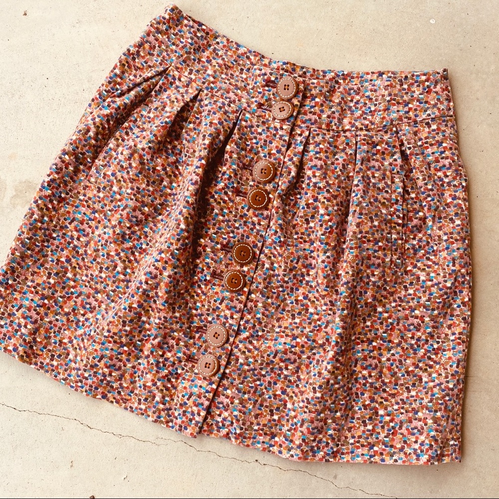 Anthropologie Brushed Velvet Fall Skirt
